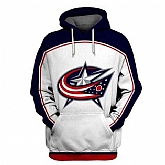 Blue Jackets White All Stitched Hooded Sweatshirt,baseball caps,new era cap wholesale,wholesale hats